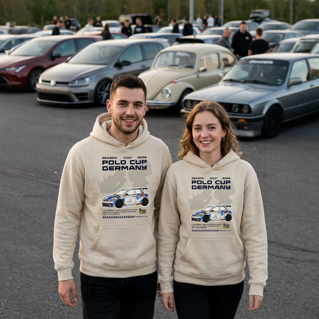 Lap One - unisex kangaroo pocket hoodie - oat