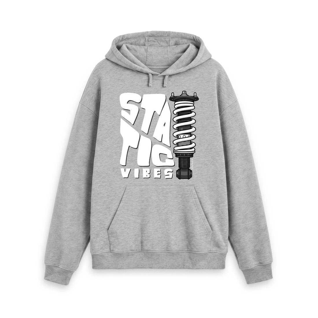Static vibes - unisex kangaroo pocket hoodie - athletic grey
