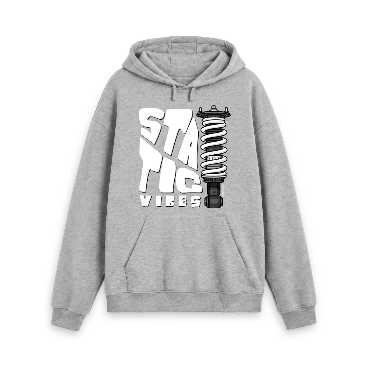 Static vibes - unisex kangaroo pocket hoodie - athletic grey