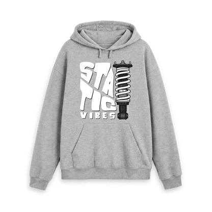 Static vibes - unisex kangaroo pocket hoodie - athletic grey